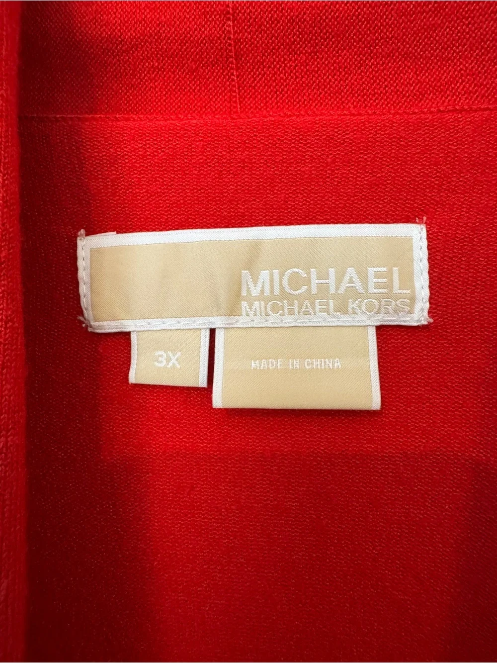 MICHAEL Michael Kors 3X Red 2-in-1 Layered Cardigan Attached Tank Sweater